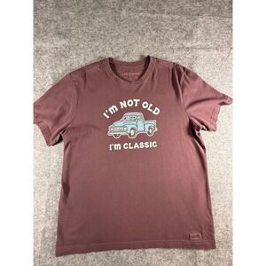 Life is Good T-Shirt Mens Large‎ I'm Not Old I'm Classic Blue Truck